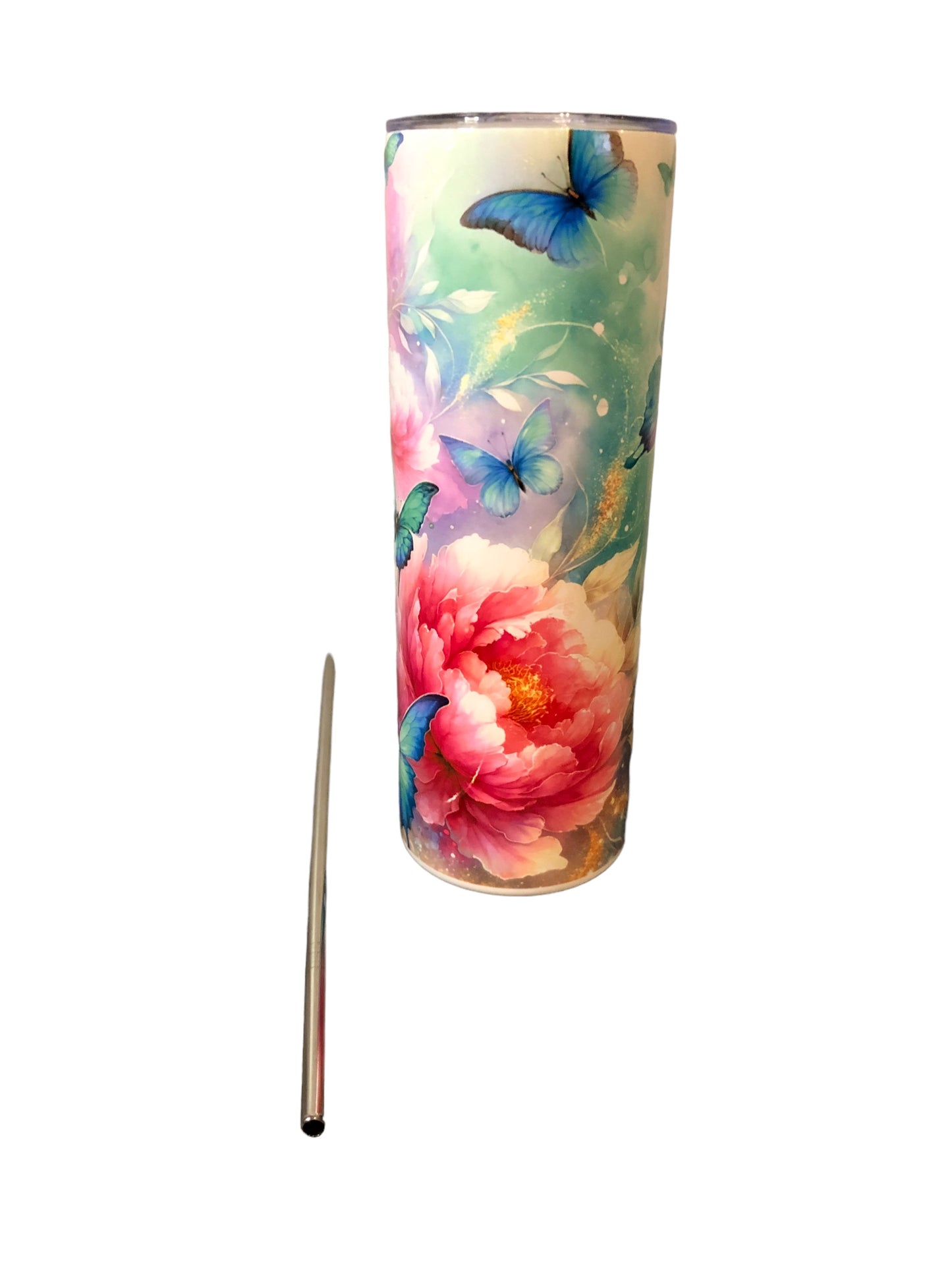 Peony and Butterflies Tumbler
