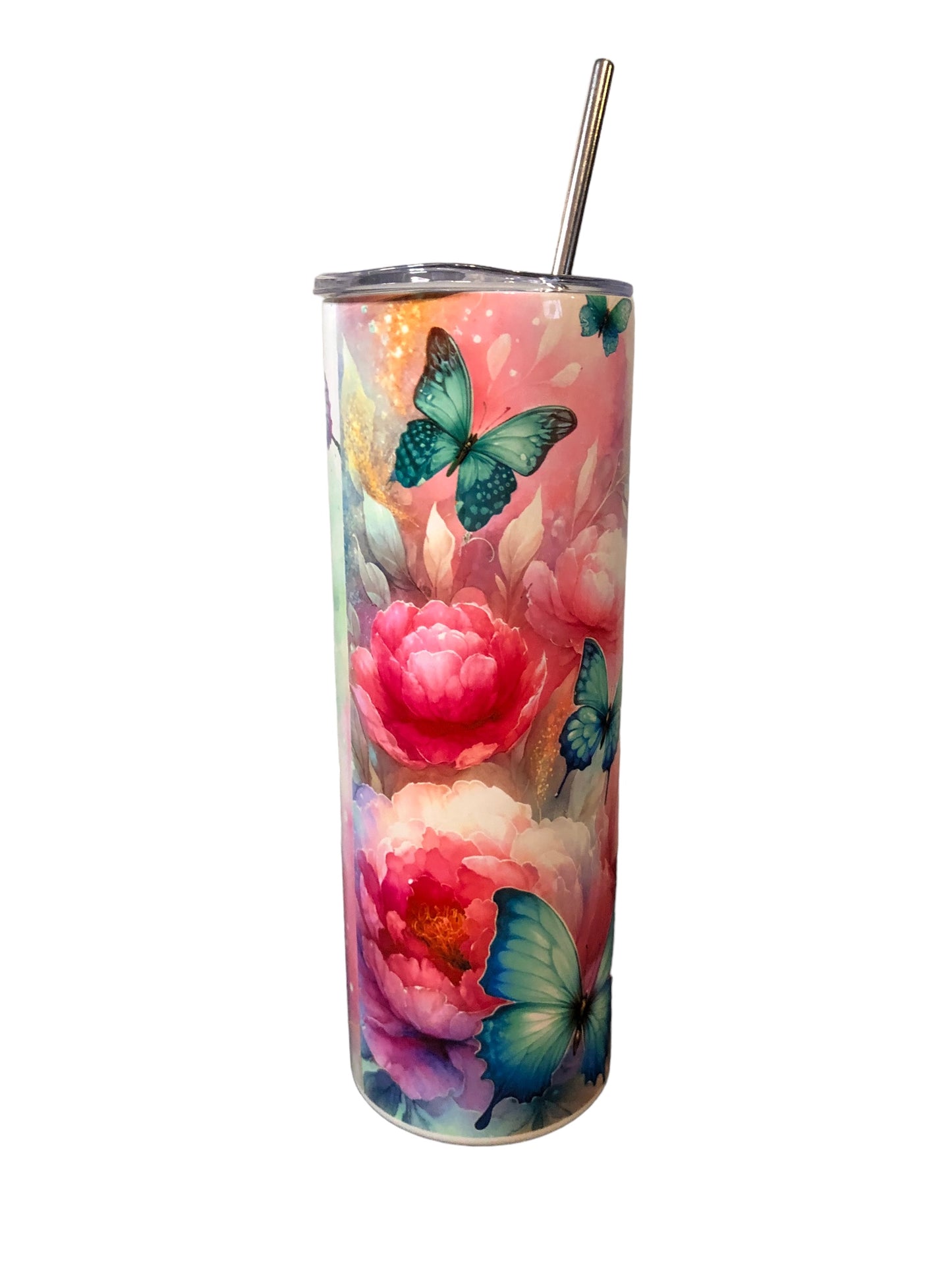 Peony and Butterflies Tumbler