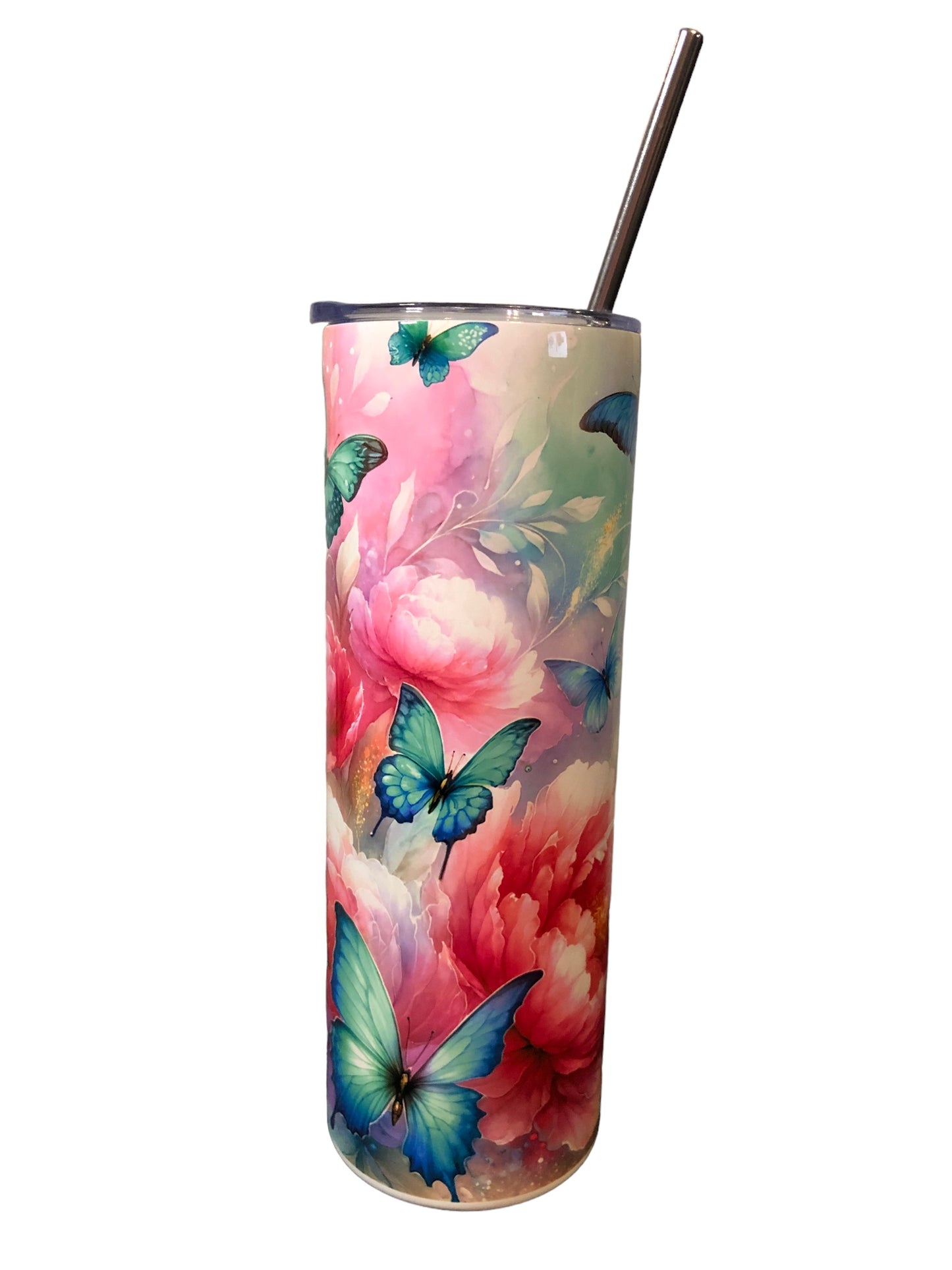 Peony and Butterflies Tumbler